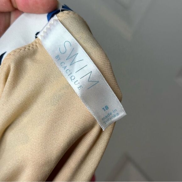 Swim By Cacique Multicolor Floral Patchwork High Waisted Bikini Bottom Sz 18 - Picture 6 of 7